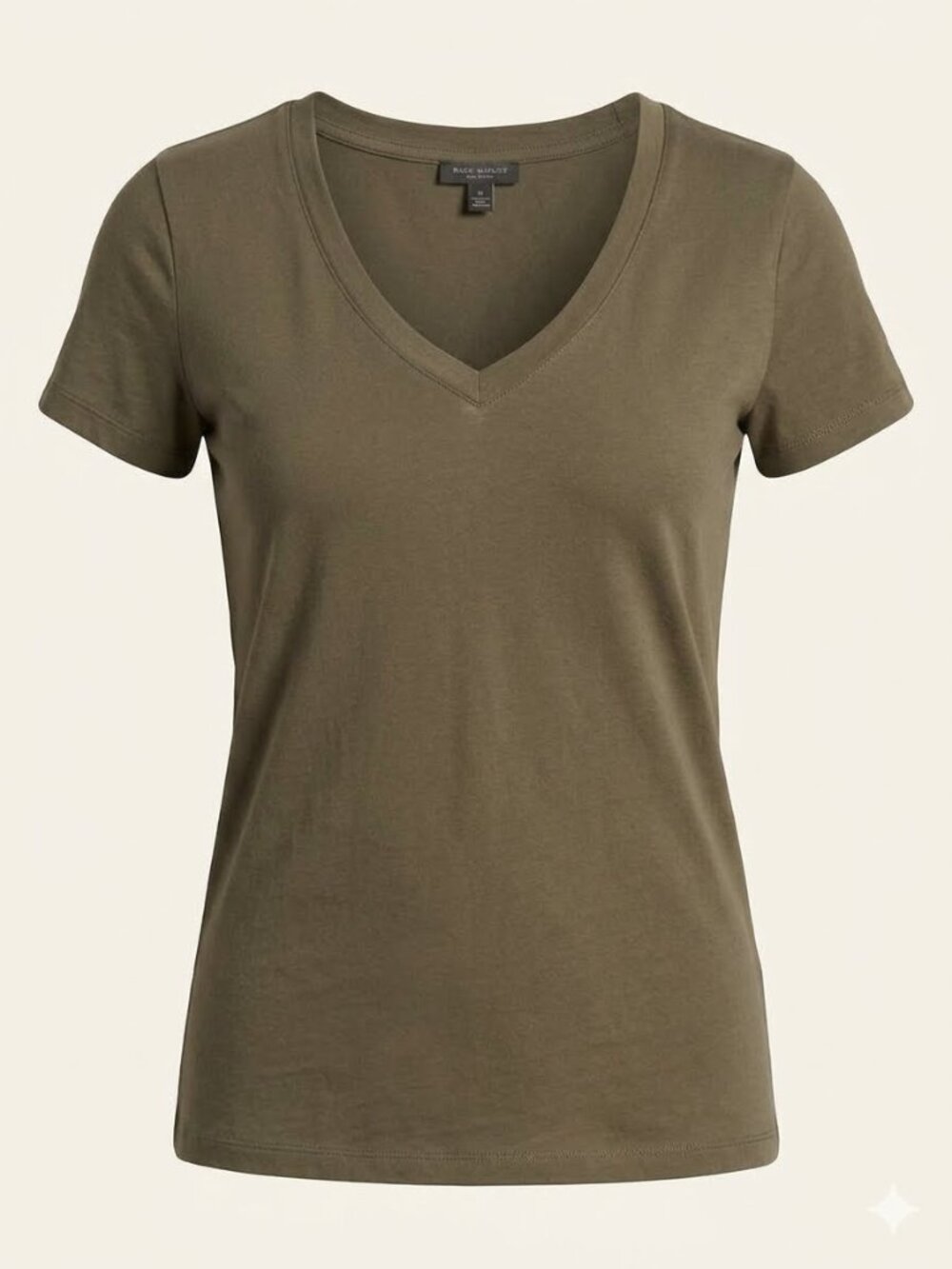 Express Olive Green V-Neck Short Sleeve Tee